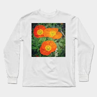 Orange Poppy From Alaska Long Sleeve T-Shirt